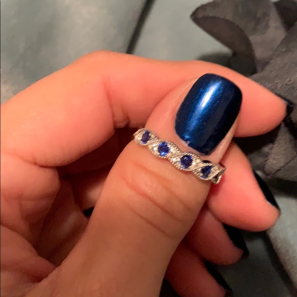 Sterling Silver Sapphire Band Ring